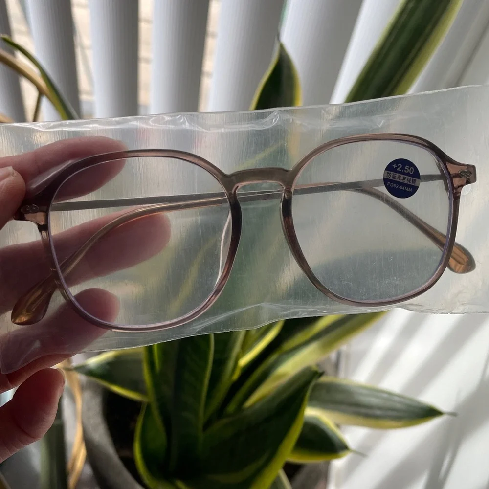 NEW 2.5 readers bronze brown silver side arms soft nose bridge spring closure